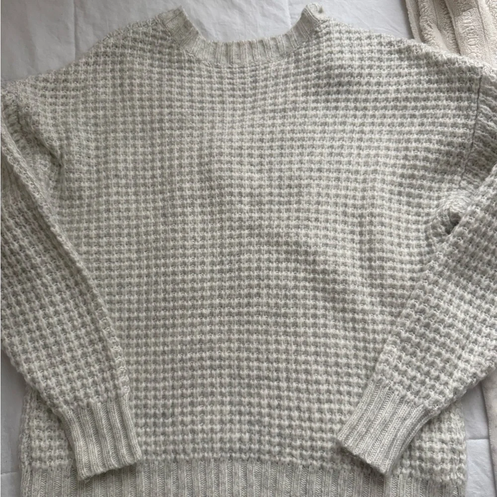 American Eagle So Cozy Waffle V-Neck Sweater